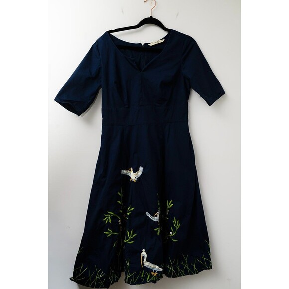 Wayward Fancies Dresses & Skirts - Wayward Fancies eShakti M 10 Blue maxi dress embroidered birds flowers event